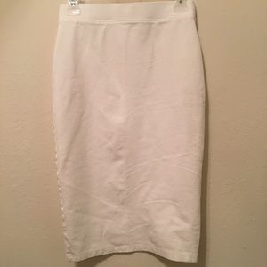 Solid White Midi Skirt