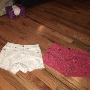Two pairs of Aeropostale jean shorts