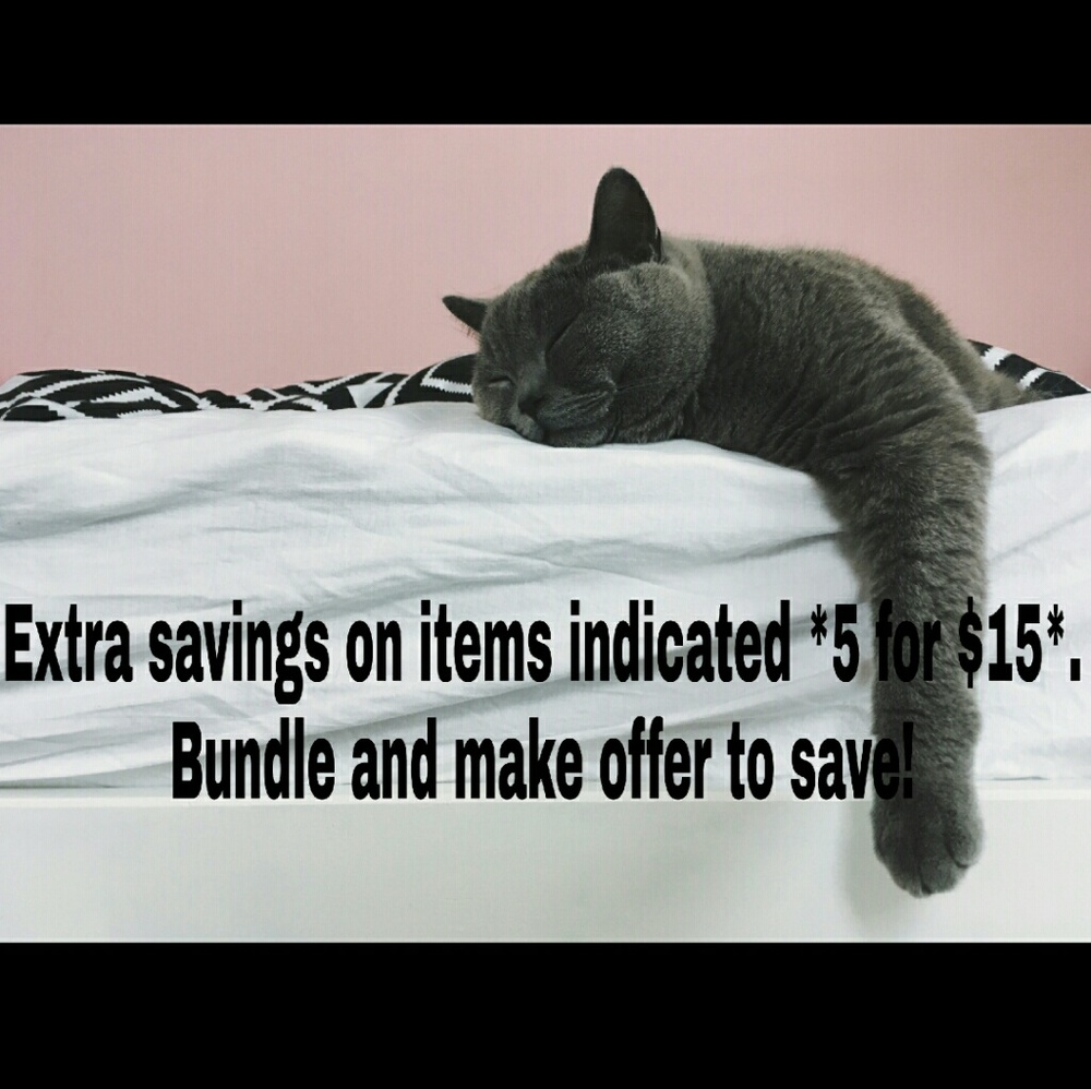 5 for $15 Sale on select items.