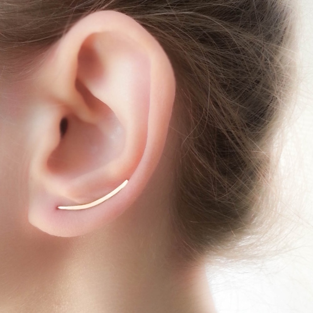 Minimalist ear cuff/Finition silver earring