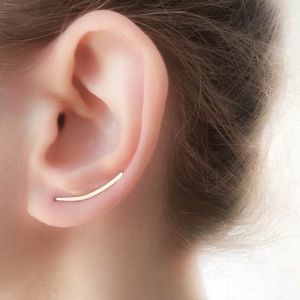 Minimalist ear cuff/Finition silver earring