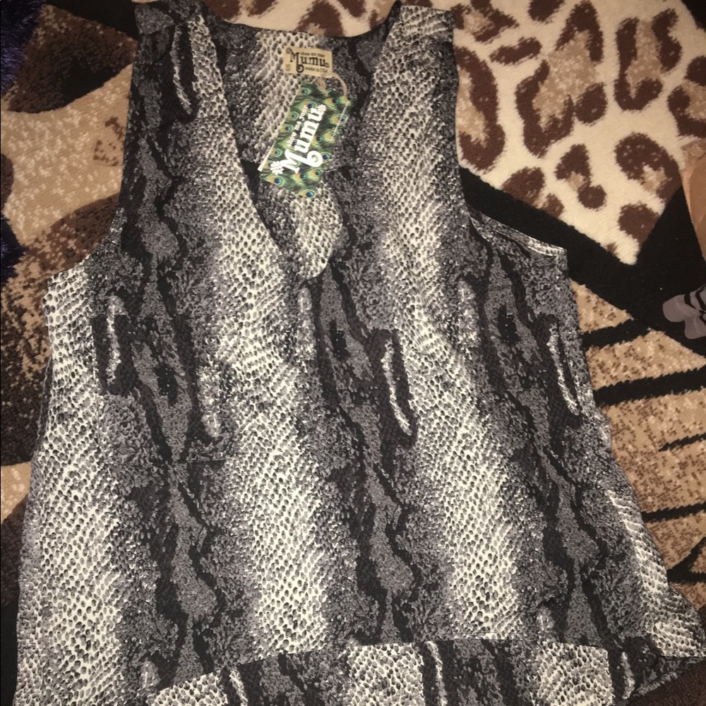 Mumu tank with snakeskin design