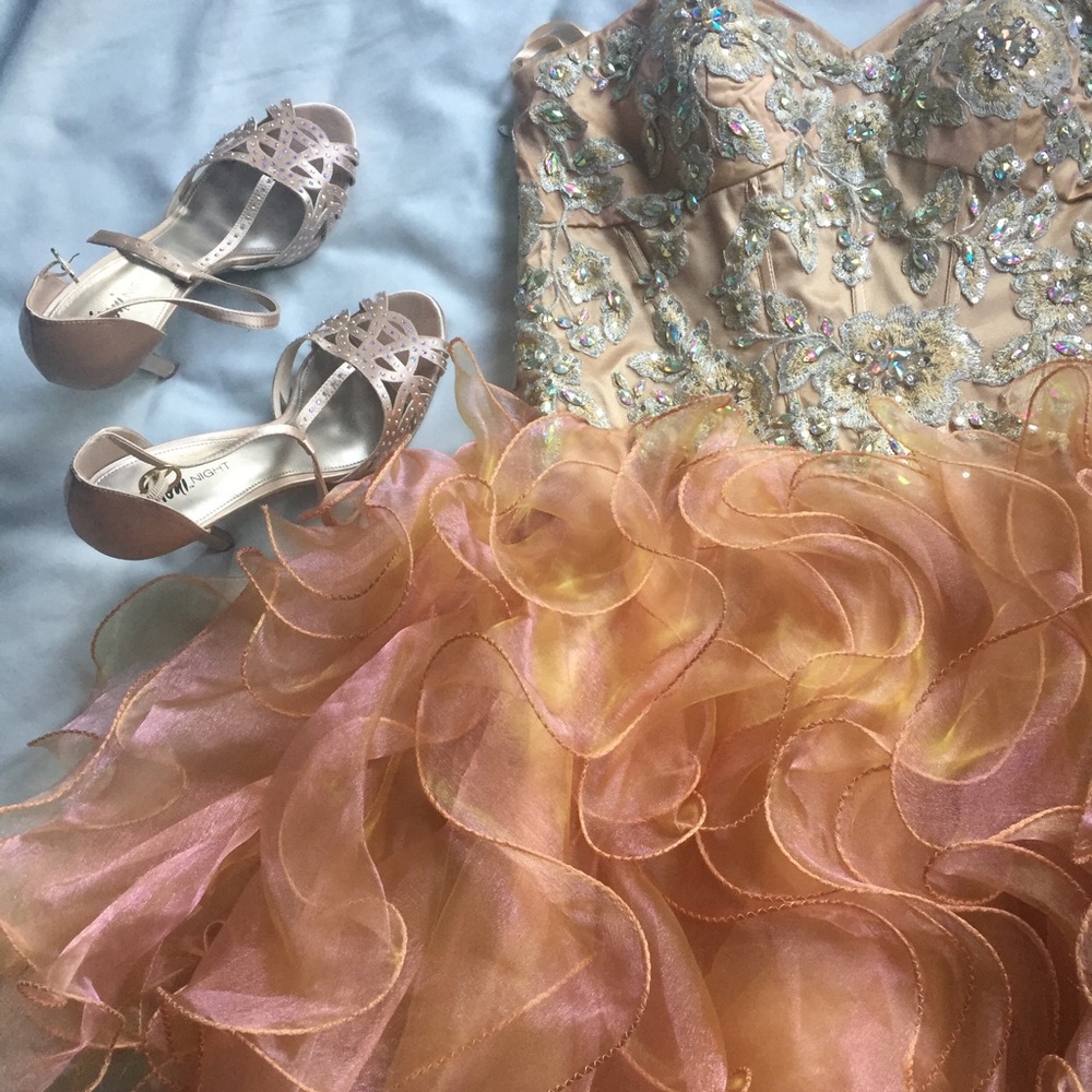 Nude & Rose Gold Homecoming Dress