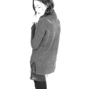 Distressed turtleneck sweater