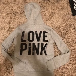 Victoria's Secret pink leopard fur lined hoodie
