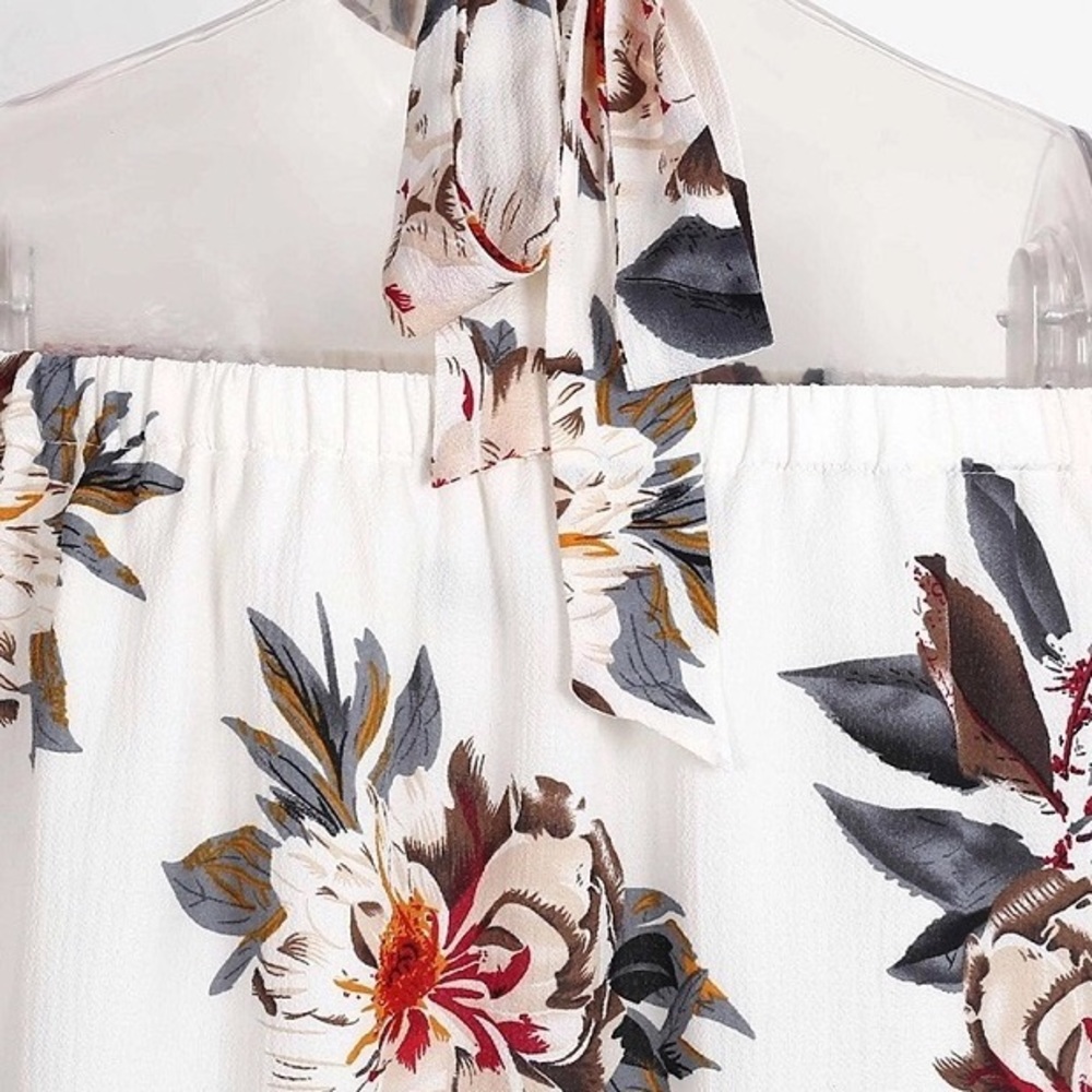 ✨Sexy Floral Chiffon Off The Shoulder Top✨ - Picture 3 of 4