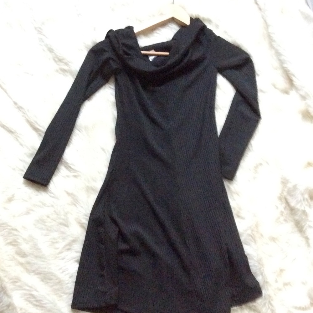 Black striped dress