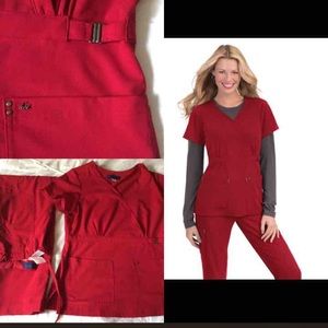 Like new Koi sapphire scrub outfit ruby