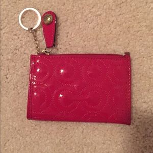 Coach Red Patent Leather Coin Purse Keychain