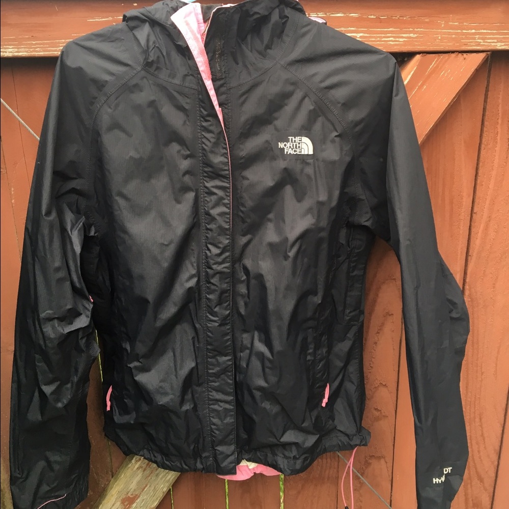 North face black rain shell