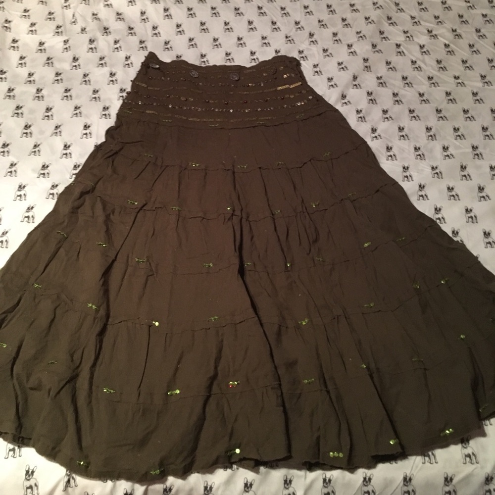 Boho Beaded Maxi Skirt