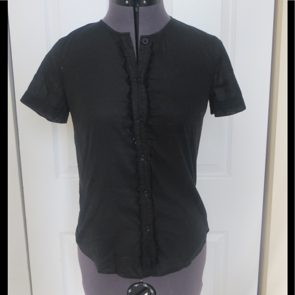 ❌SOLD❌Size P Theory Black Lightweight Button Up - Picture 3 of 5