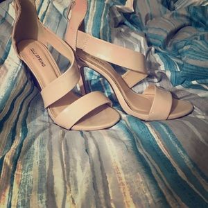 Tan high heels