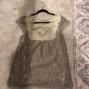 Lace silver shirt