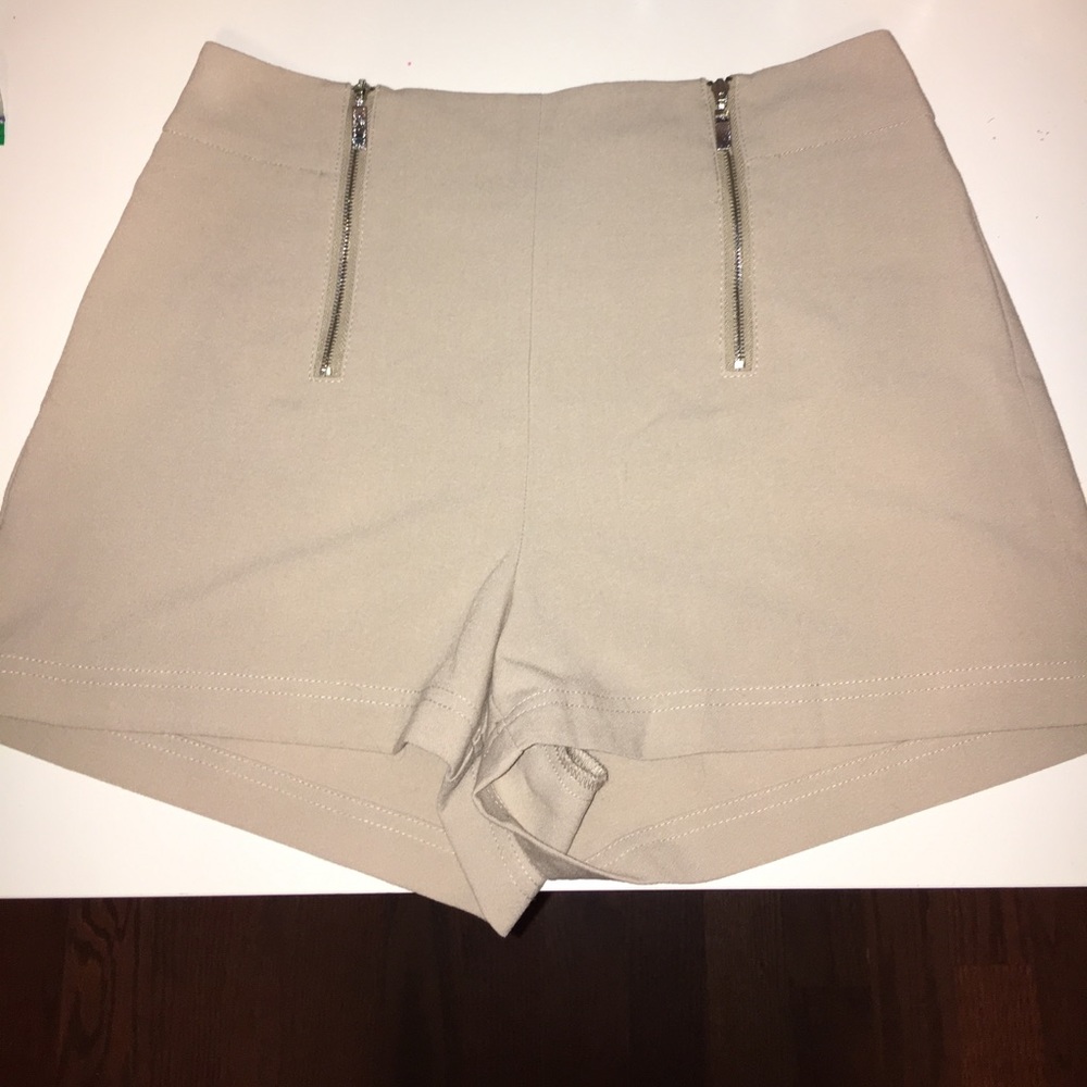 Tan high waisted shorts