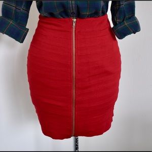 Jersey Stretch Pencil Skirt w Gold Zipper