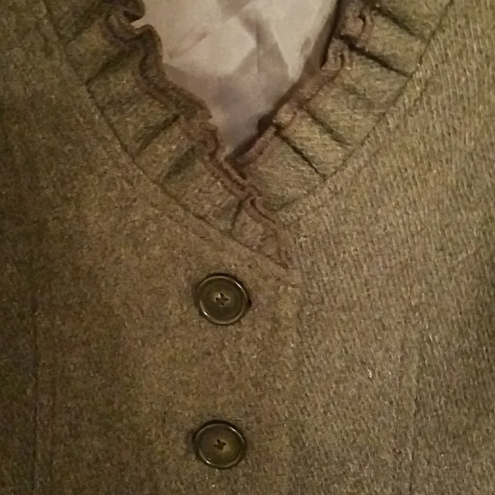 LOFT gray ruffle blazer - Picture 2 of 4