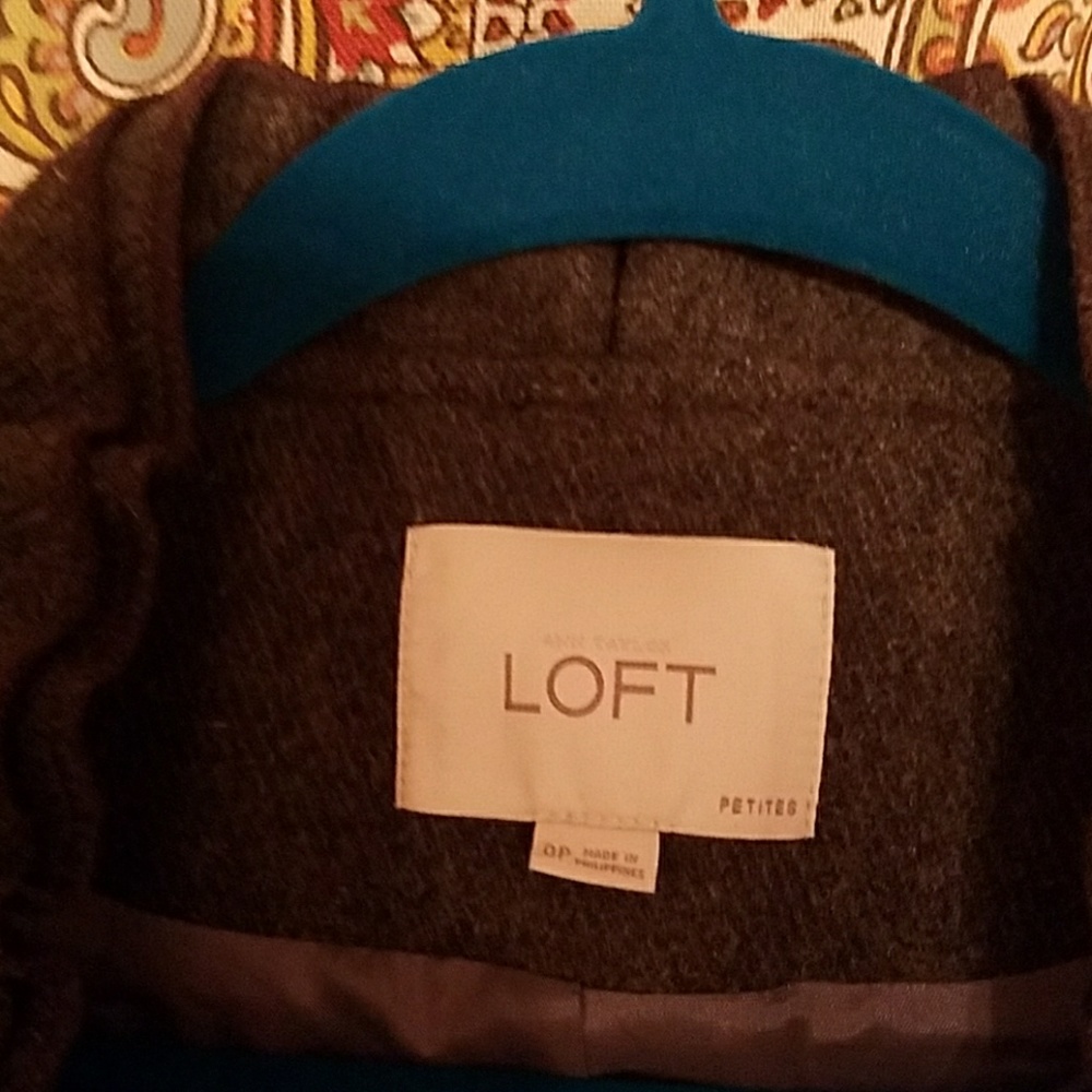 LOFT gray ruffle blazer - Picture 3 of 4