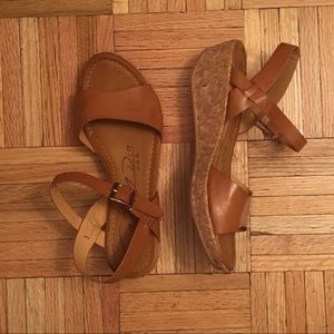 Modcloth Cathy Din Retro Wedges in Chestnut