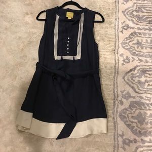 Color block silk tunic