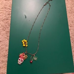 Betsey Johnson skull and fruits necklace
