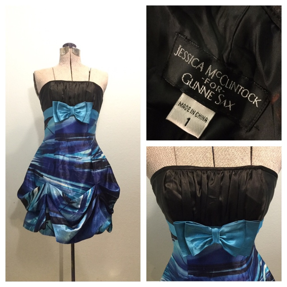 Jessica McClintock Strapless Cocktail Dress