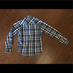 Blue and black plaid shirt