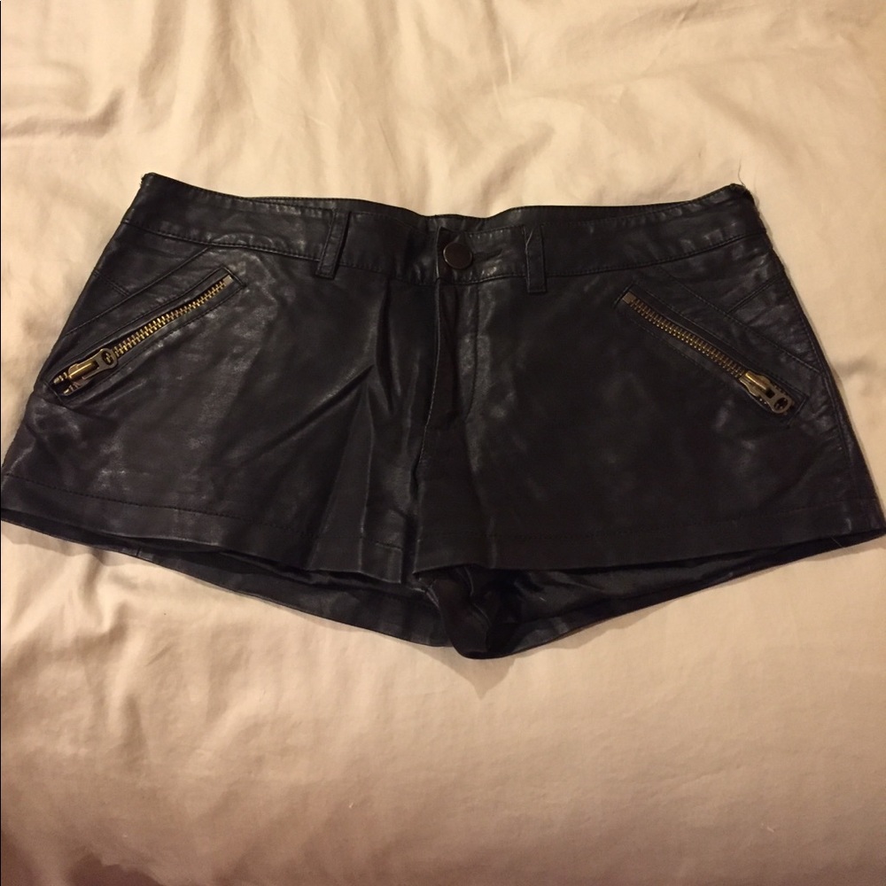 Leather shorts