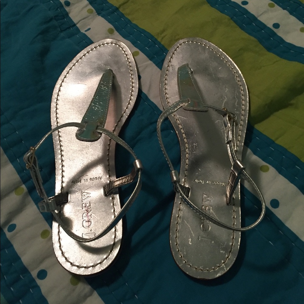 Silver J. Crew Thong Sandals