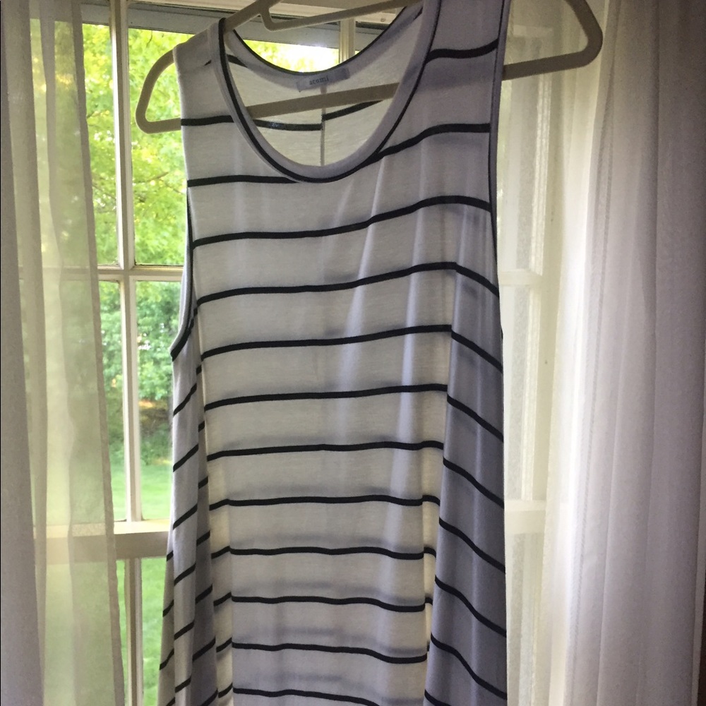 Black and white strip dress