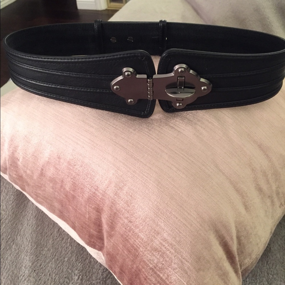 BCBGMaxAzria Black Corset Style Belt Sz M