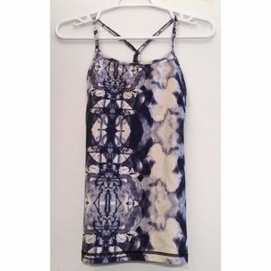 Lululemon Navy White Inkblot Power Y Tank