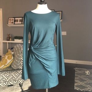 Zara dark teal twist dress