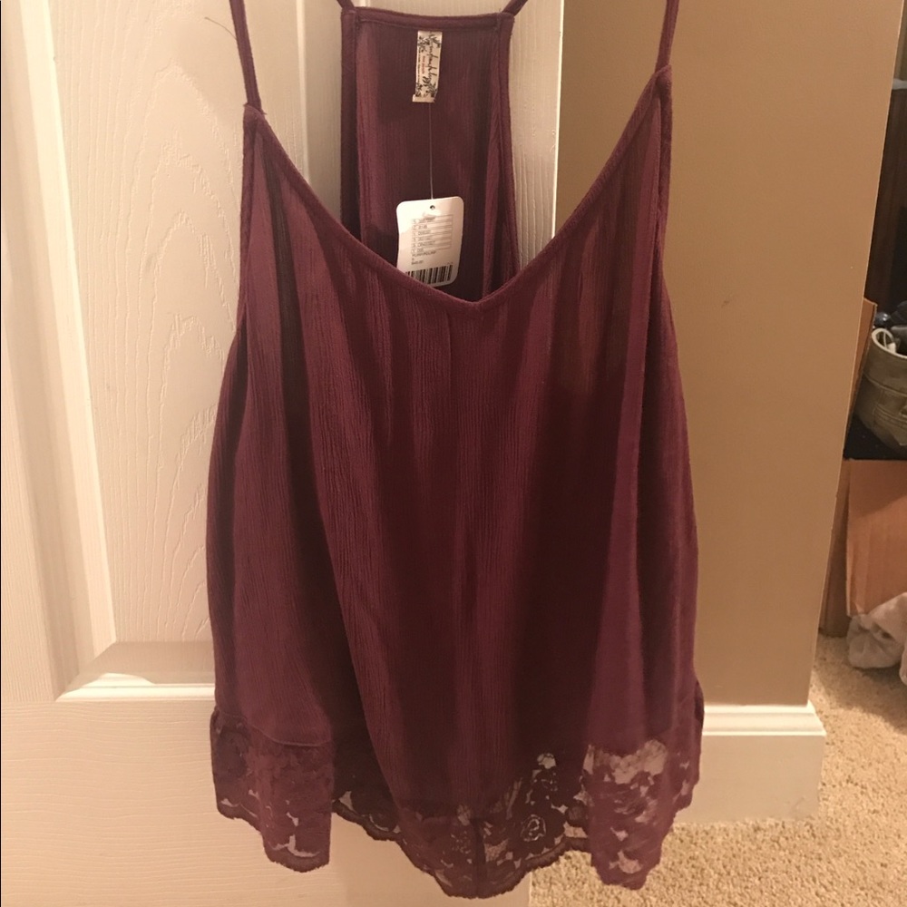 Burgundy/ Purple flowy lace tank (Free People)