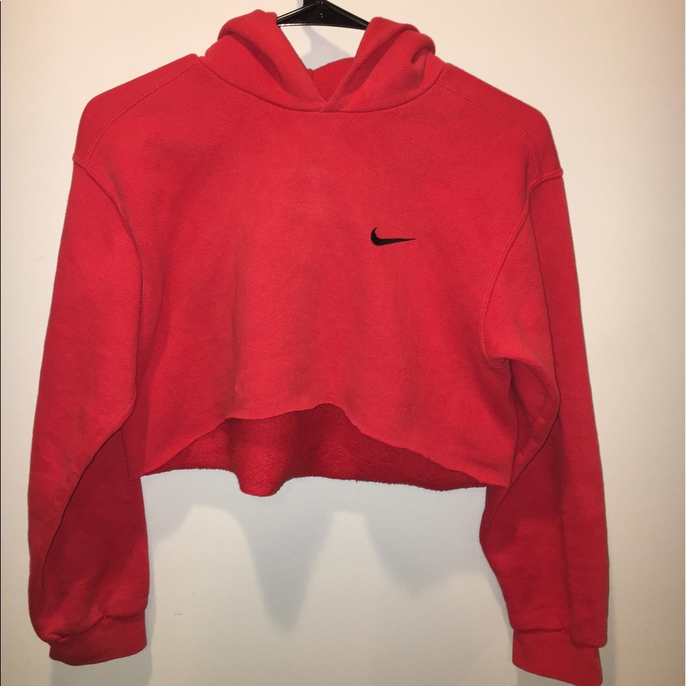 Nike cropped red/orange hoodie