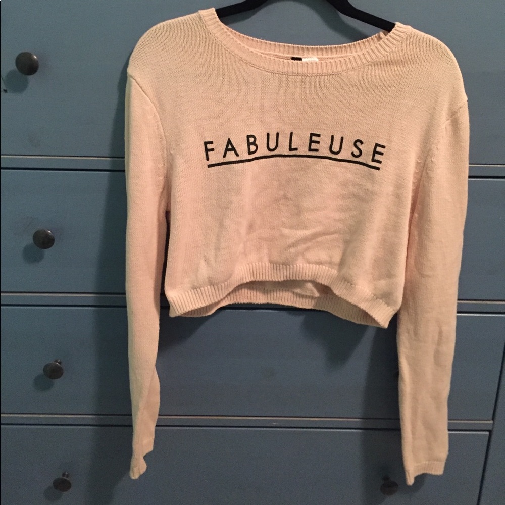 Dusty Rose Cropped Fabuleuse Sweater