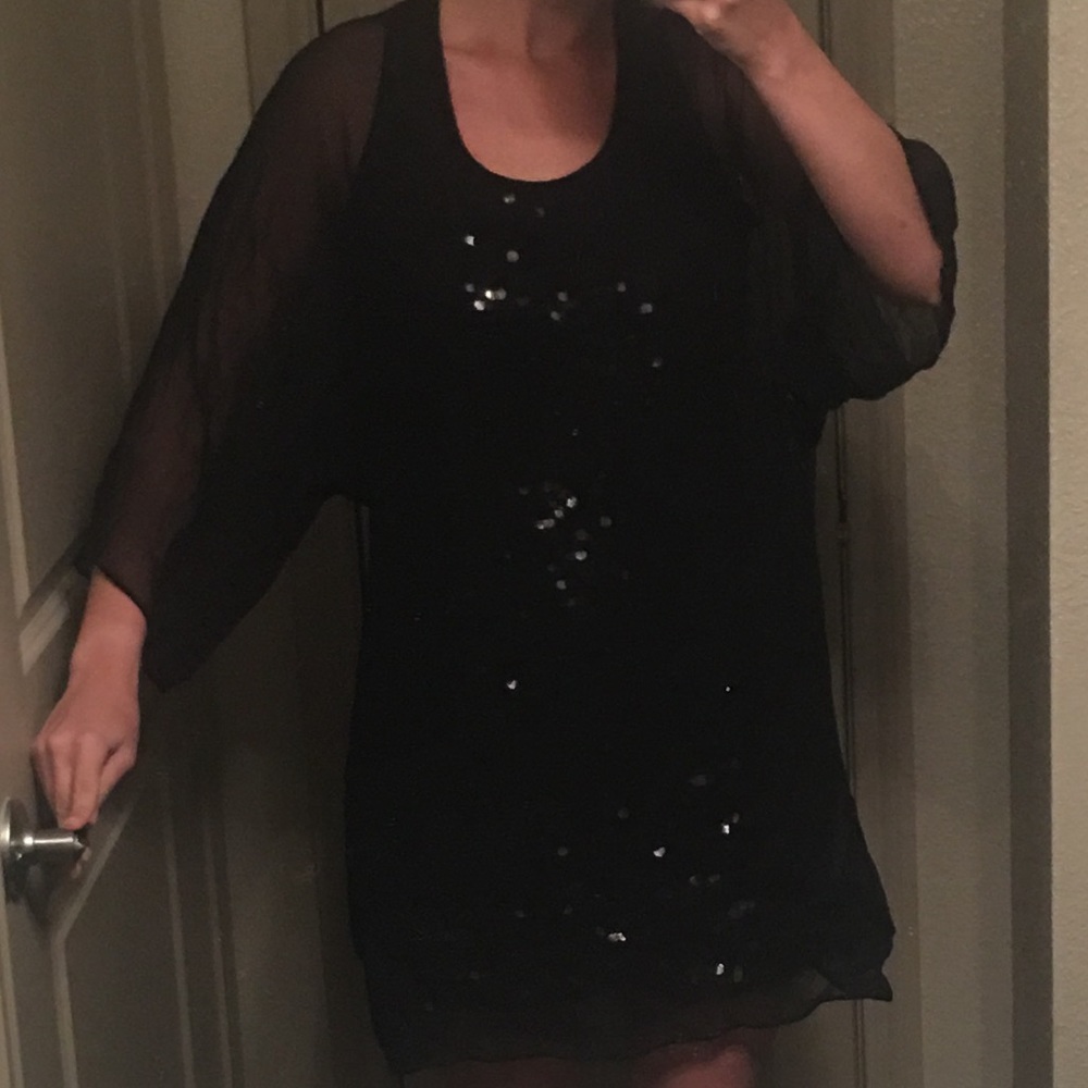 Back sheer sequin dress