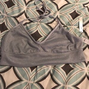 NWT shimmery halter unlined bralette