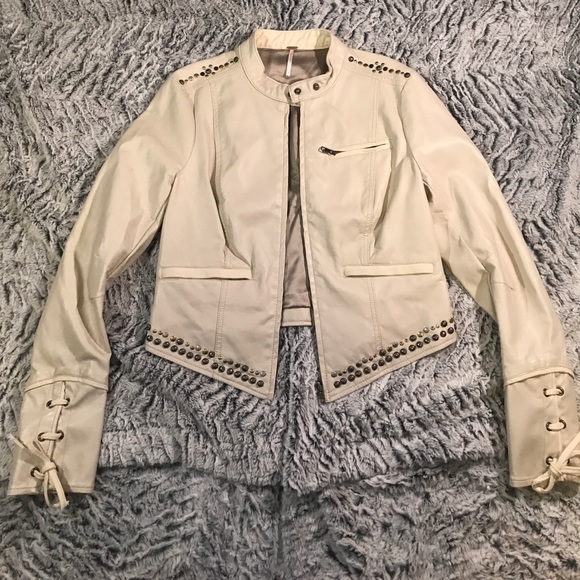 Free People Jackets & Blazers - Free people studded lace up faux leather jacket