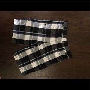 Black and white plaid shorts
