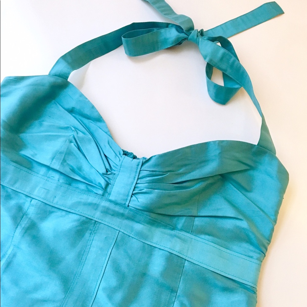 Kensie Teal Satin Dress