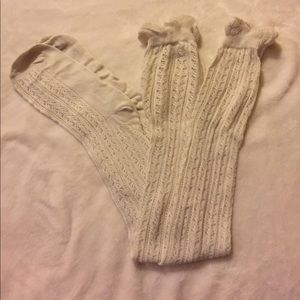 Cream knee high socks