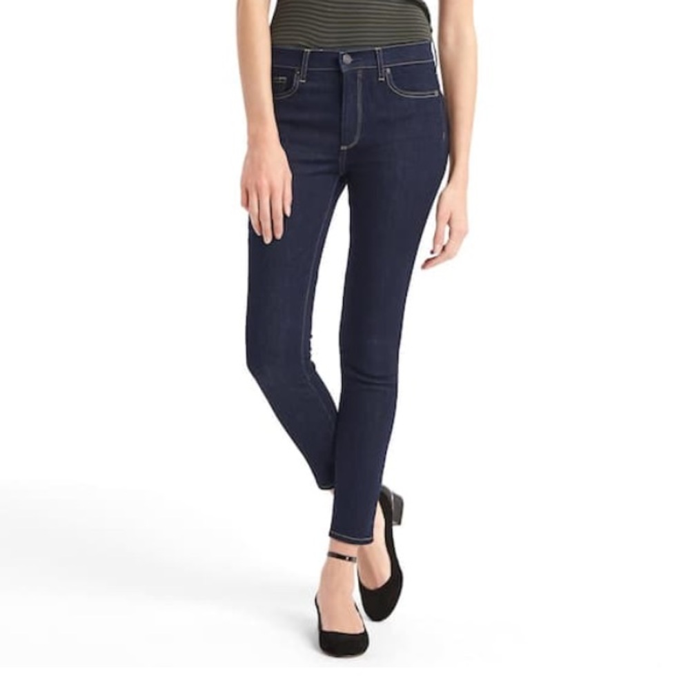 GAP True Skinny High Rise jeans. Dark wash.