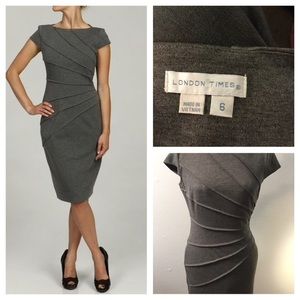 FLASH SALE!! London Time Gray Pipe Detailed Dress