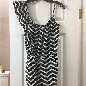 Black and White Chevron Romper