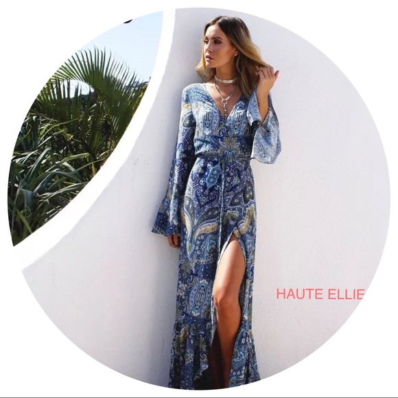 Bandon Dunes Wrap Ruffle Maxi Dress - Picture 3 of 5