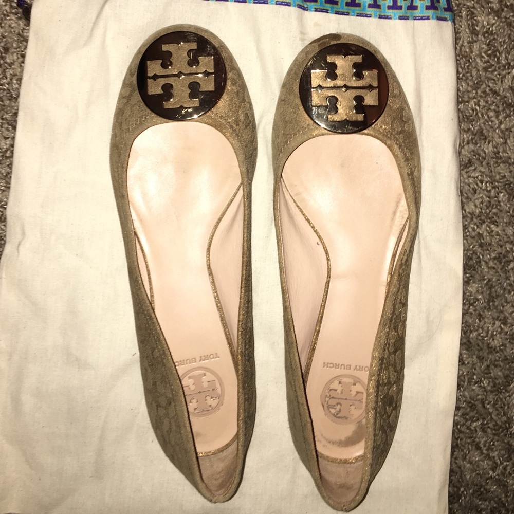 Tory Burch golden flats