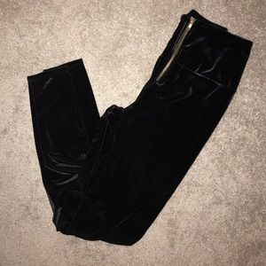 High waisted velvet leggings