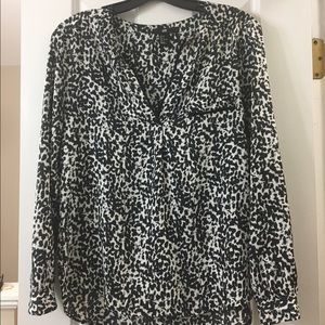 H&M Black and White Leopard Blouse