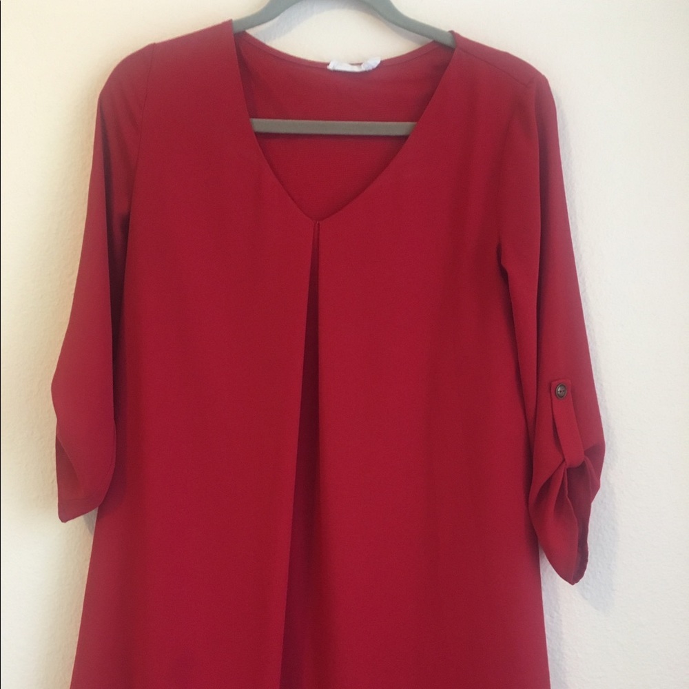 Lush- Red shift dress